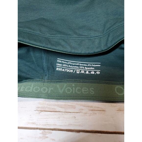 Outdoor Voices Womens Sports Bra Small Stretch Racerback Green TechSweat Crop - Picture 8 of 11